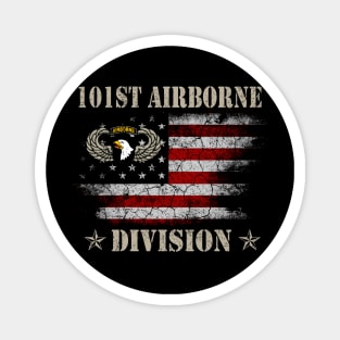 Proud 101st Airborne Division Veteran American Flag Gift Magnet